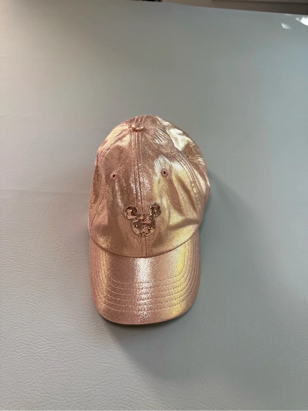 Disney Parks Briar Rose Gold Baseball Cap Hat Pink Sequins Mickey Icon Adult